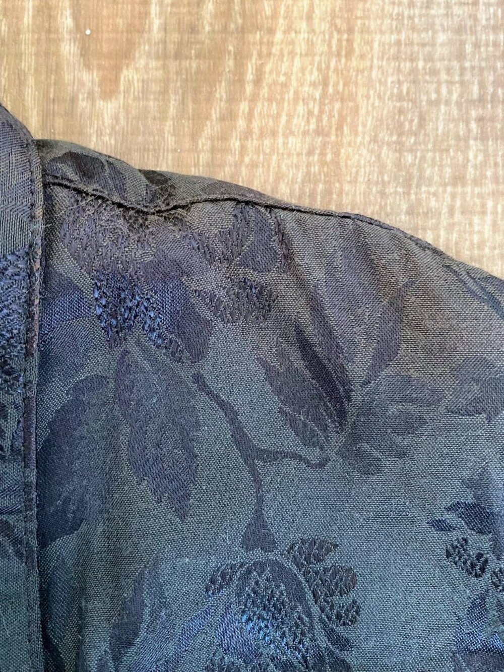 Vintage Black Jacquard Waistcoat Style Cropped Jacket / 80s - Picture 10 of 10